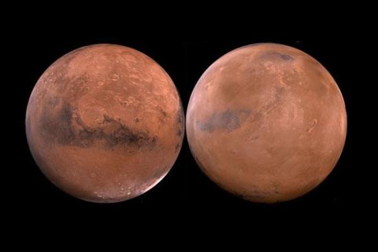 Северная и Южная стороны Марса.