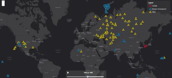 Интерактивная карта ядерных взрывов о...