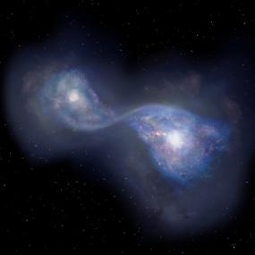 Несколько галактик стали выстраиваться в космическом пространстве