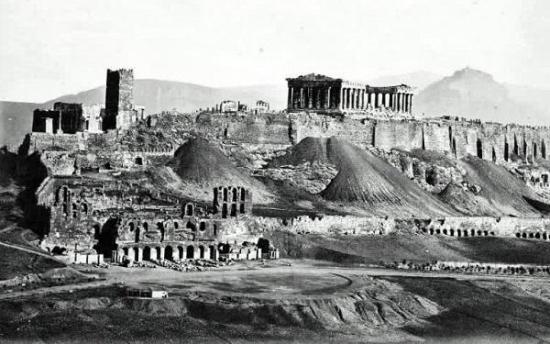 Фотография афинского Акрополя, 19 век.