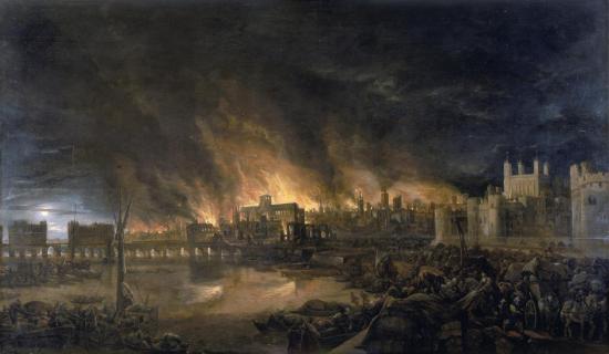 Лондонский пожар вечером 4 сентября.