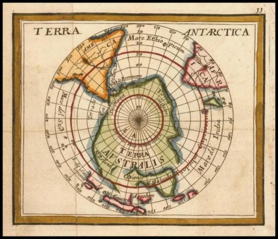 Старая карта Антарктиды.