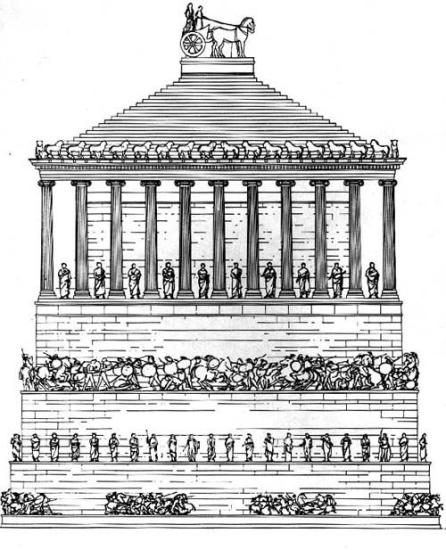 Реконструкция мавзолея в Галикарнасе.
