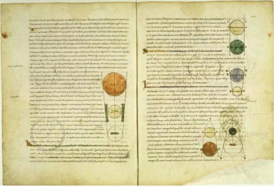 Средневековая рукопись Timeas Платона, латинский перевод.