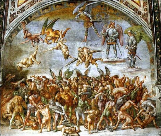 Фреска Луки Синьорелли из цикла «Страшный суд» в соборе Орвието. 1499—1503