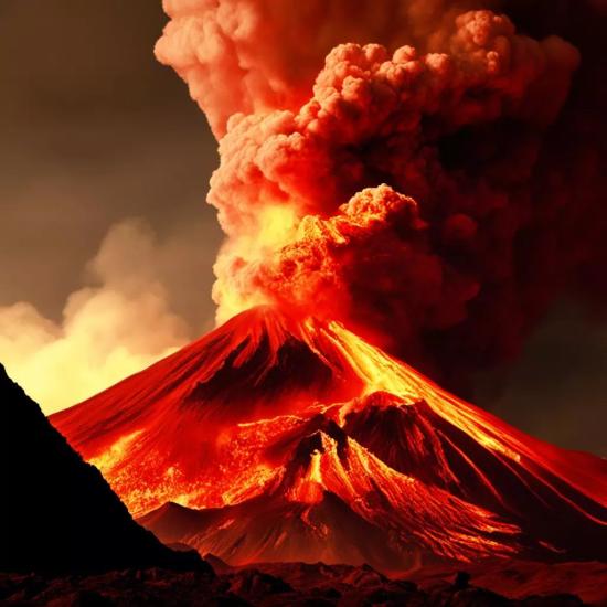Извержение вулкана.