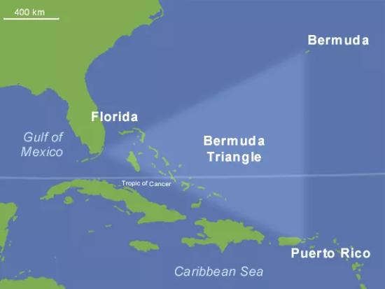Карта Бермудского треугольника.