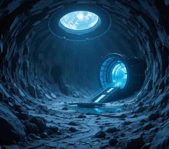 Лунный кратер с подземным криохранилищем.