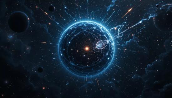 Концептуальное изображение частицы темной материи, проходящей через Землю
