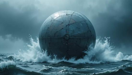 Сферический объект, выходящий из пучины.