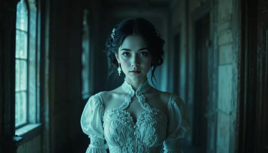 Призрачная женщина в коридоре.