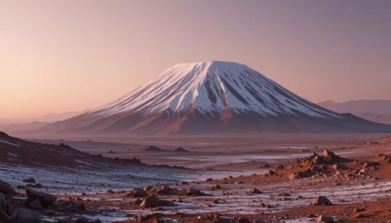 Утренний иней на марсианском вулкане.