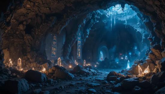 Подземная пещера с кристаллами