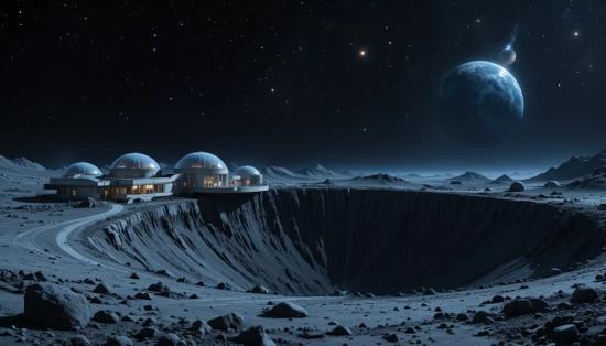 Лунный отель на краю кратера