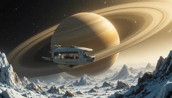 Туристический лайнер в кольцах Сатурна