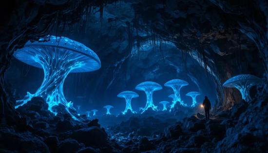 Таинственная биолюминесцентная пещера.