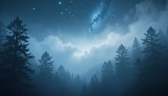 Радиотелескоп под звёздным небом.