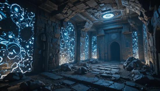 Светящиеся стены пирамиды