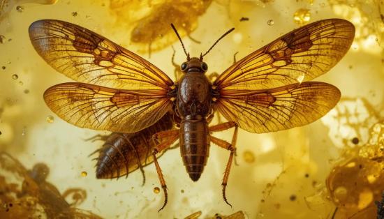 Ископаемое насекомое в янтаре