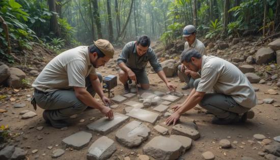 Раскопки каменной дороги