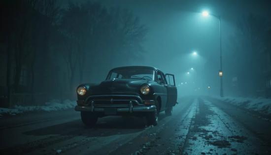 Призрачная «Волга» в ночном тумане.