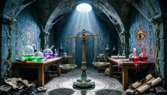 Алхимическая лаборатория в подземелье.