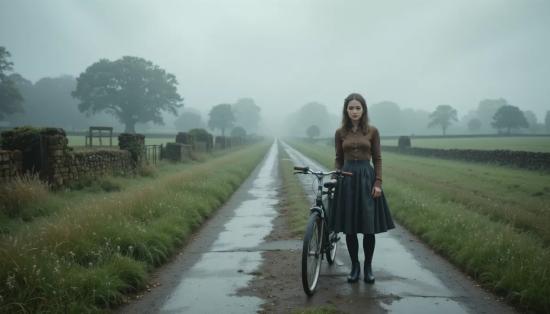 Девушка на дороге.