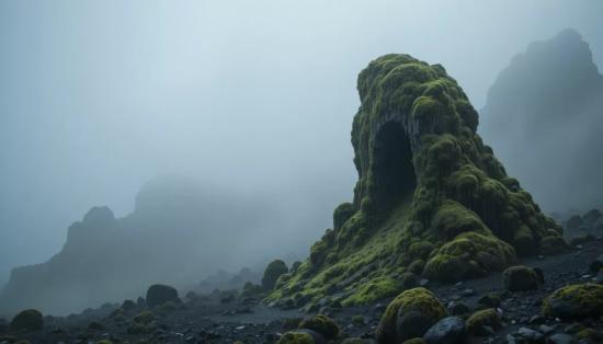 Камень эльфов в исландском пейзаже