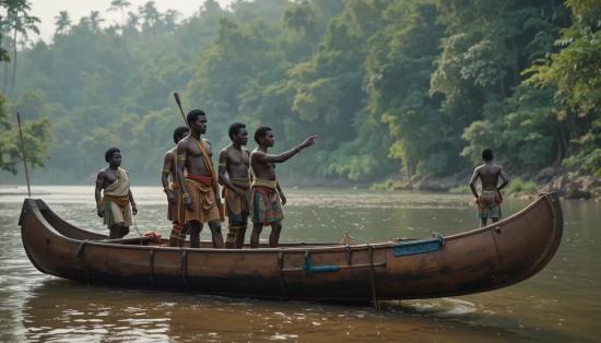 Местные жители у реки Ликуала