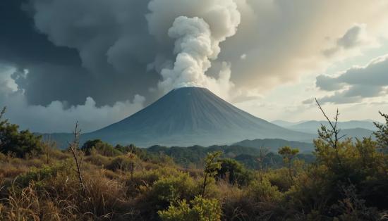 Растения перед извержением вулкана