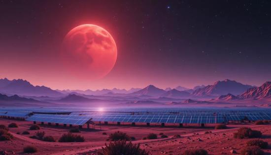 Солнечные электростанции на поверхности экзопланеты