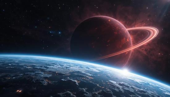 Художественное представление планеты Нибиру в космосе