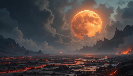 Раскалённая Земля и гигантская Луна