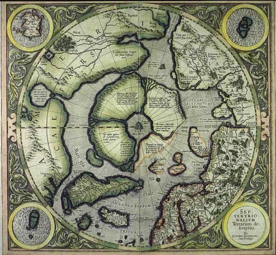 Карта Меркатора 1569 г. с Гиперборей ...