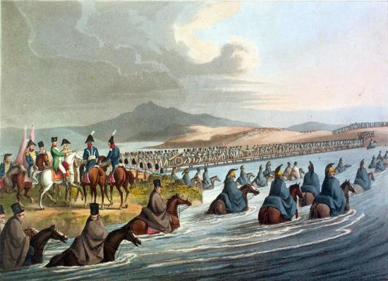 Переправа наполеоновских войск через Неман.