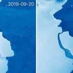 Фото айсберга из космоса. Фото: Sentinel-1