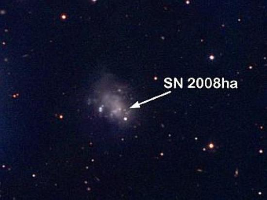 Сверхновая SN 2008ha. Фото обсерватор...