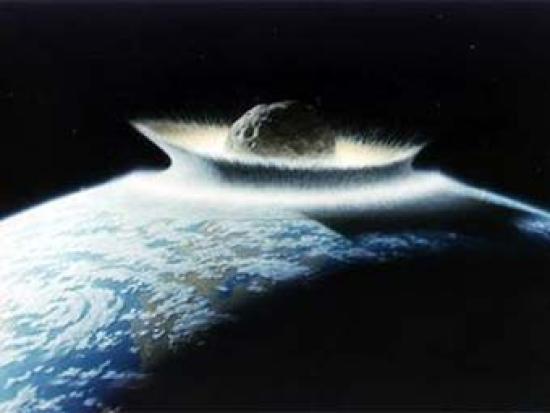 Падение крупного астероида на Землю в...