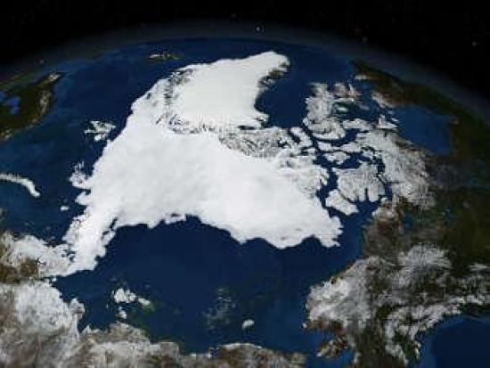 Ледяная шапка Арктики. Изображение NASA