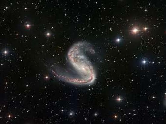 Искаженная галактика NGC 2442. Изобра...