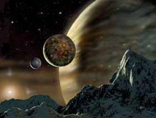 Пейзаж на одной из планет многопланет...