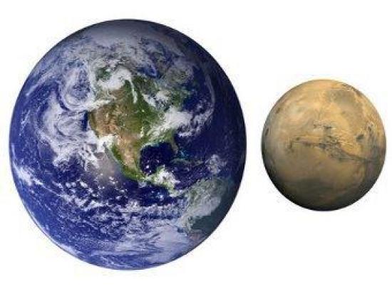 Земля и Марс. Иллюстрация NASA