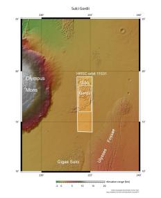 Mars Express сфотографировал следы оползней рядом с горой Олимп