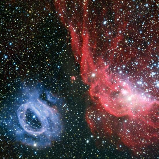 Снизу-слева: NGC 2020. Справа - NGC 2...