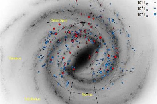 Распределение массивных звезд в Млечн...
