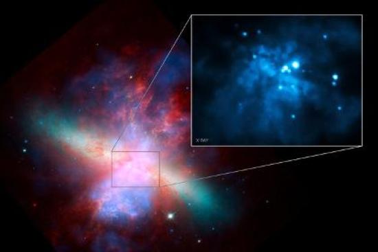 Галактика M82 и рентгеновский источни...