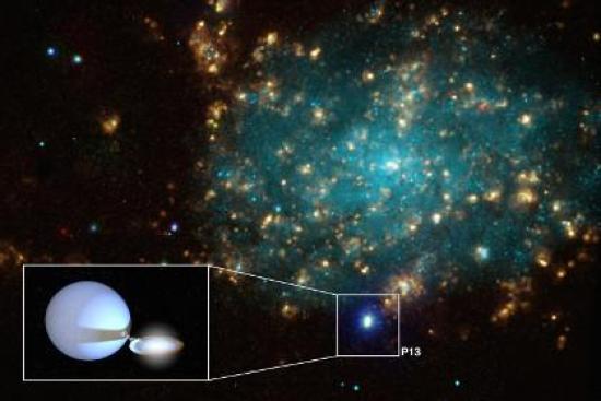Галактика NGC 7793 и черная дыра P13 ...