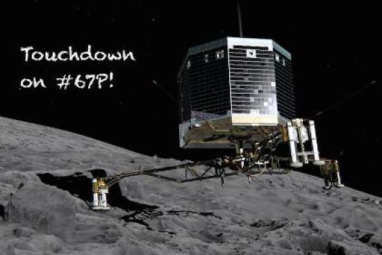 Зонд Philae на поверхности кометы. Из...