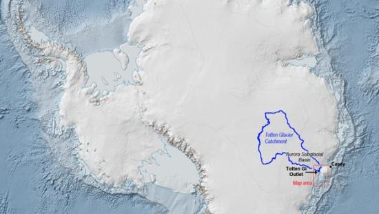 Местоположение ледника Тоттен Изображ...