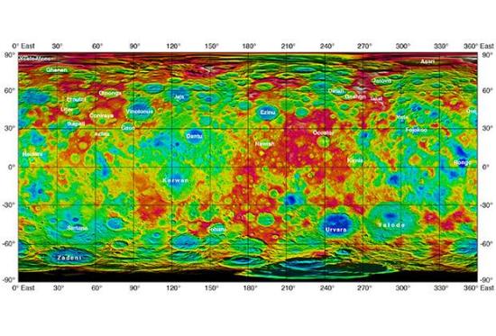Карта Цереры Изображение: NASA / JPL-...